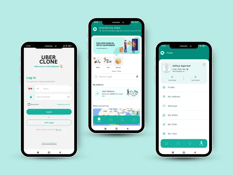 Ride Sharing App Screenshot
